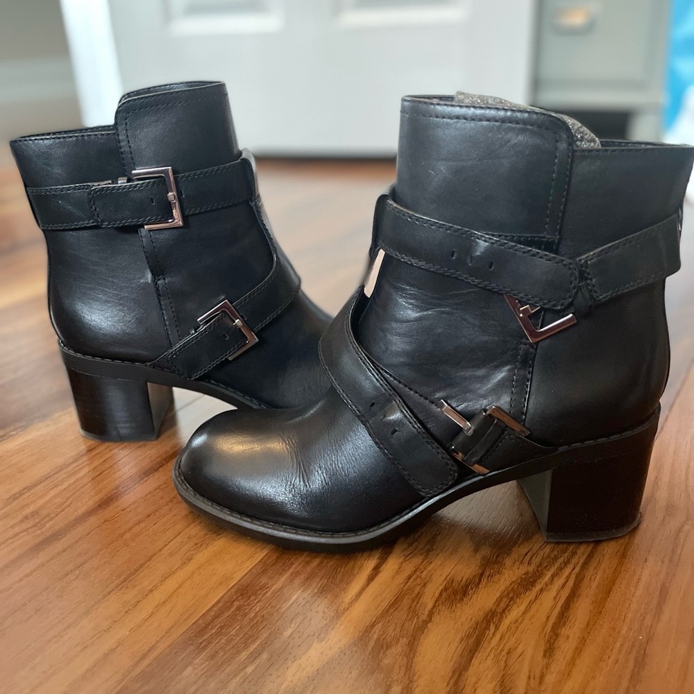 Nine West Lorena Black Leather LE 3 1/2 M